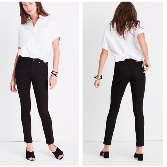 Madewell 9" High-Rise Skinny Jeans in ISKO Stay Black - Picture 1 of 7